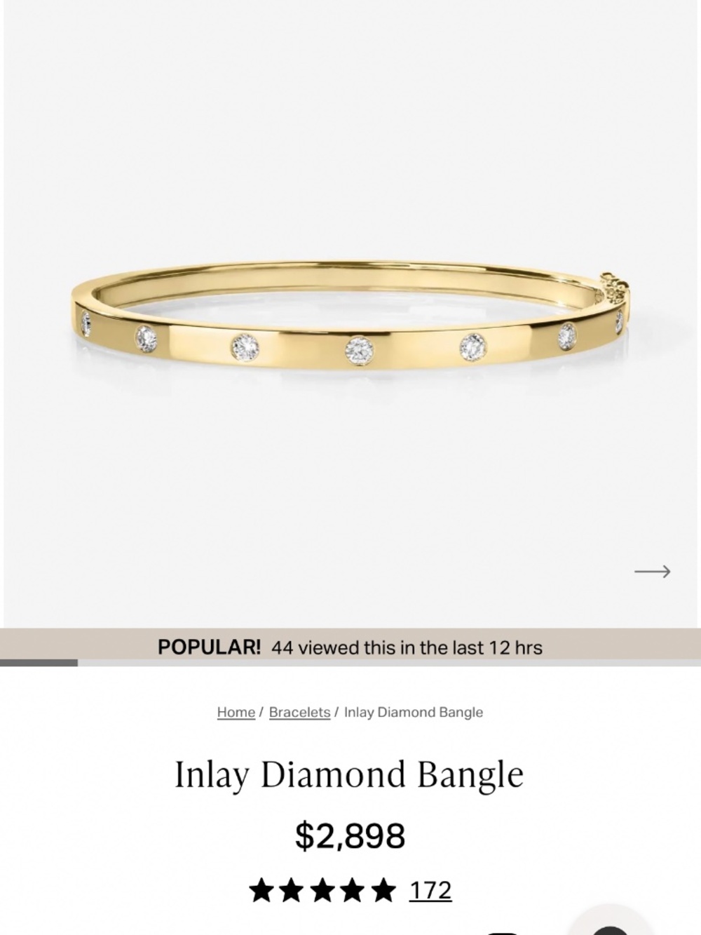 Ring Concierge Inlay Diamond Bangle Bracelet